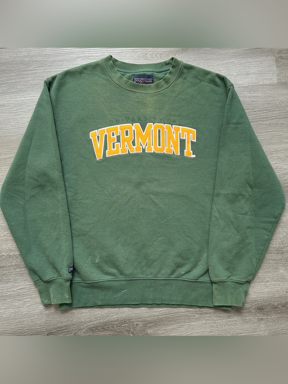 90s Worn Faded Distressed University of Vermont Green Jansport Crew neck Men's M